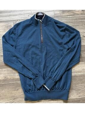 Greyson Blue Q-Zip Pullover Sweater Sweatshirt Medium 100 Wool